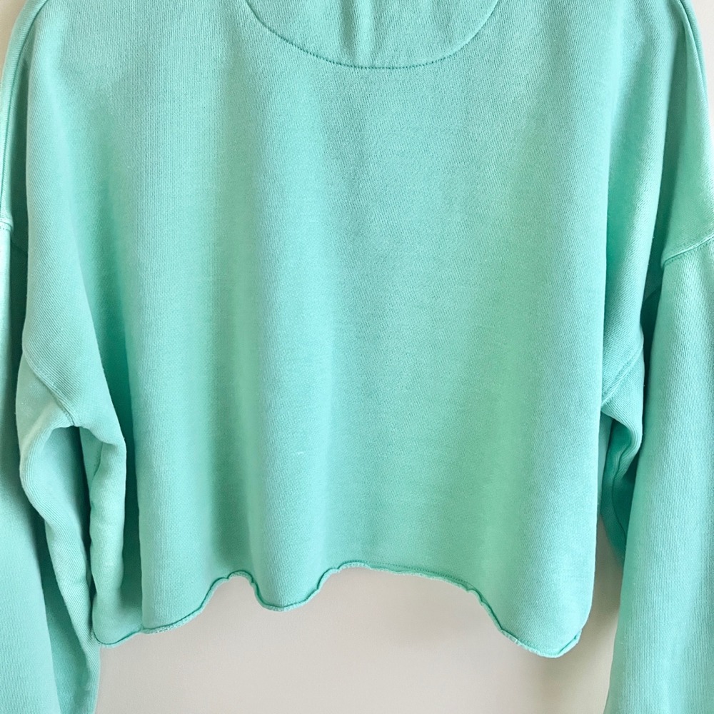 Aerie Sweatshirt Women's Small Mint Green Boxy Relaxed Lounge Coastal Preppy - Picture 12 of 12